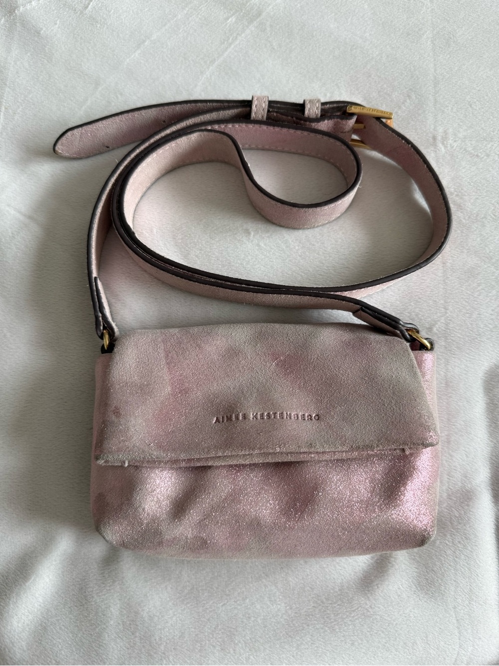 Aimee Kestenberg Preston Mini Shimmering Pink Crossbody Bag VGC